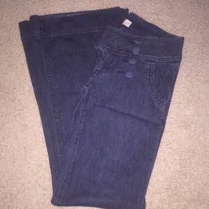 Dressy jeans with buttons and flare legs